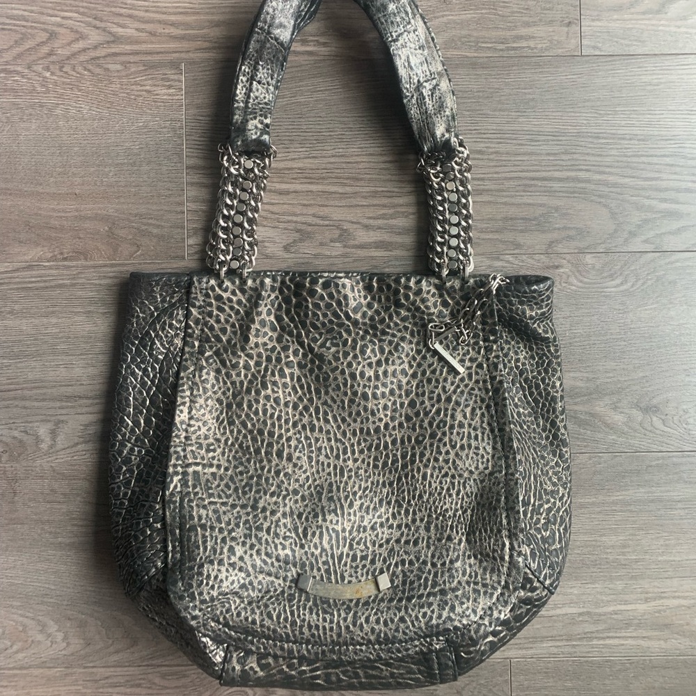 Jimmy Choo Nica Pebbled Leather Large Handbag